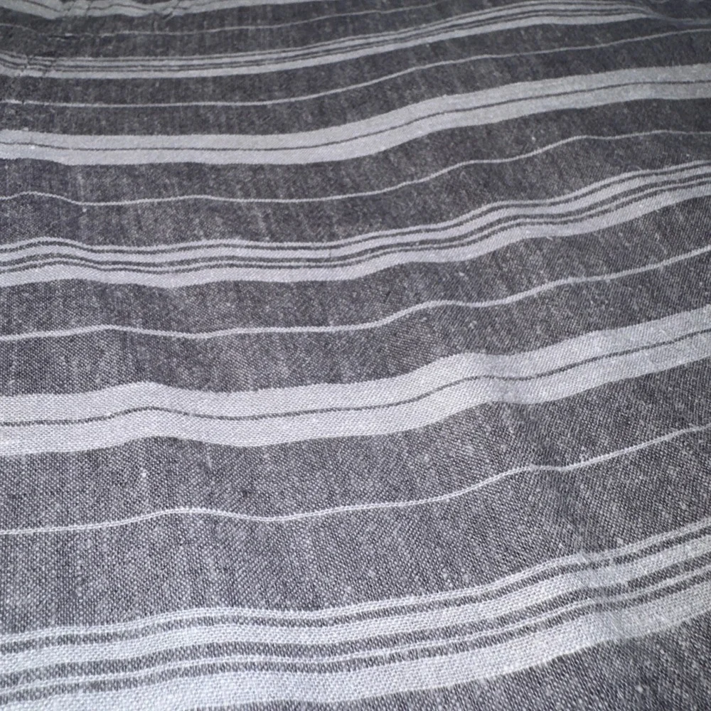 Patagonia Mens Hemp Organic Cotton Striped Shorts Grey L Drawstring 6.5 Inseam